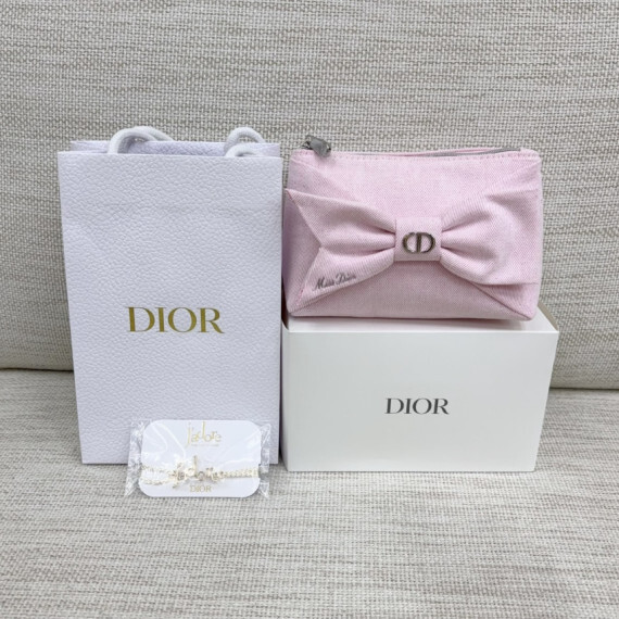 包郵優惠 最新款Dior Beauty Miss Dior蝴蝶結化妝包 #2608