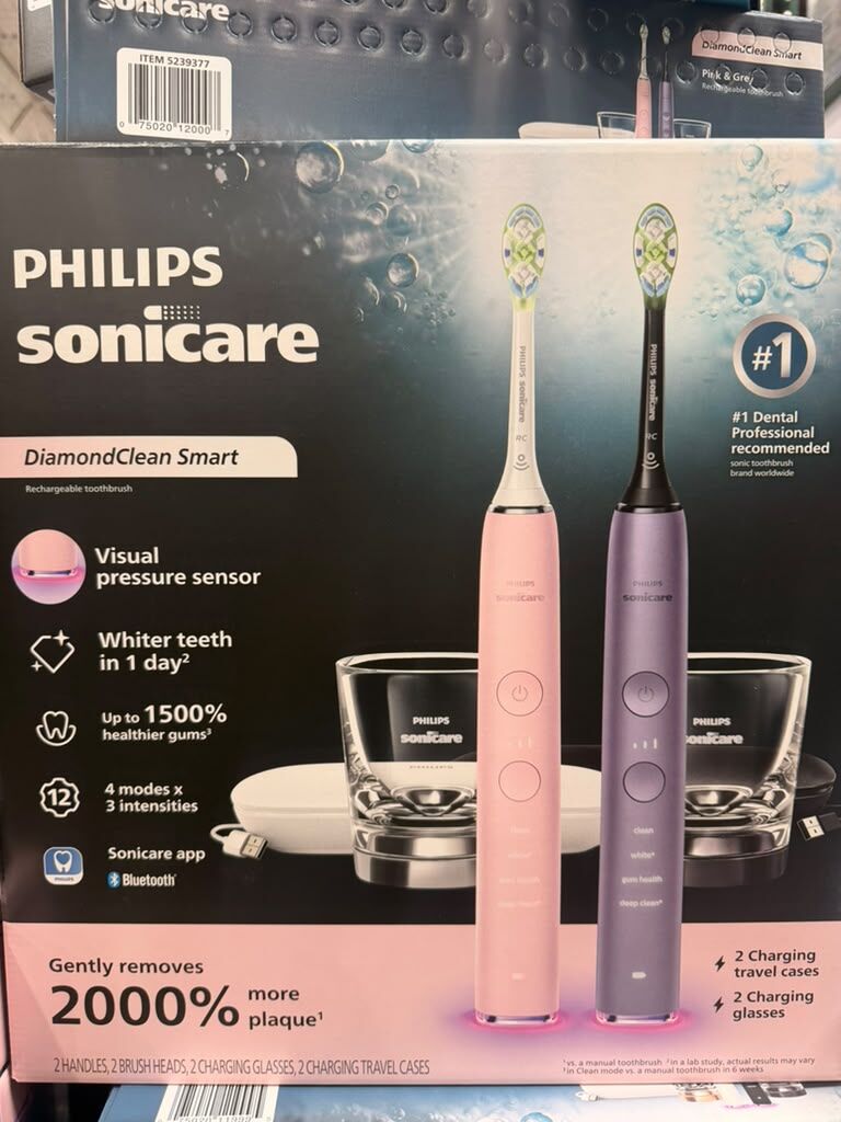 DS131 Philips Sonicare DiamondClean Smart 頂級系列智能聲波震動電動牙刷（粉色 + 深灰色雙機旗艦套裝）