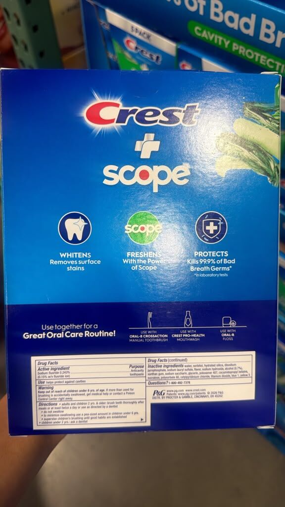 DS128 Crest 牙膏232g 5支家庭裝 exp:2029.04