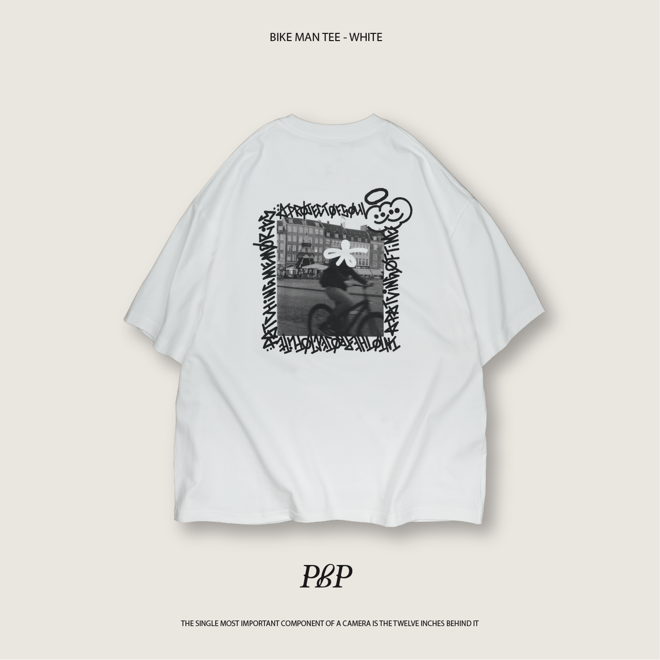 P.B.P - BIKE MAN TEE  - WHITE