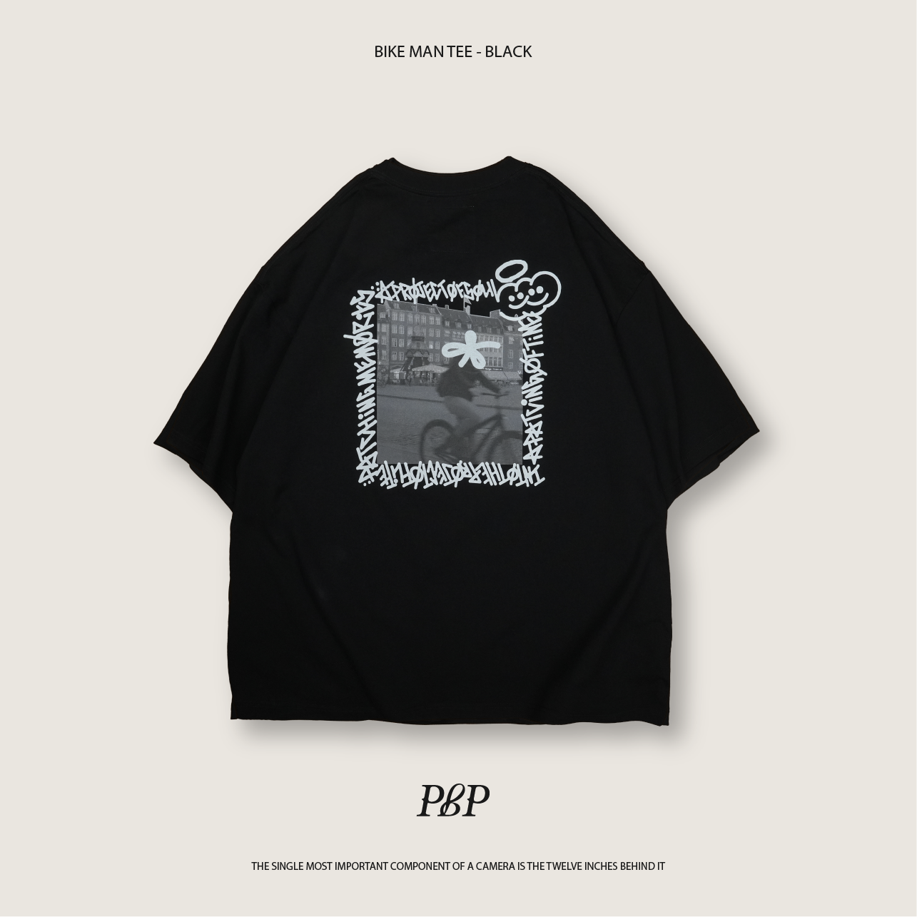 P.B.P - BIKE MAN TEE  - BLACK