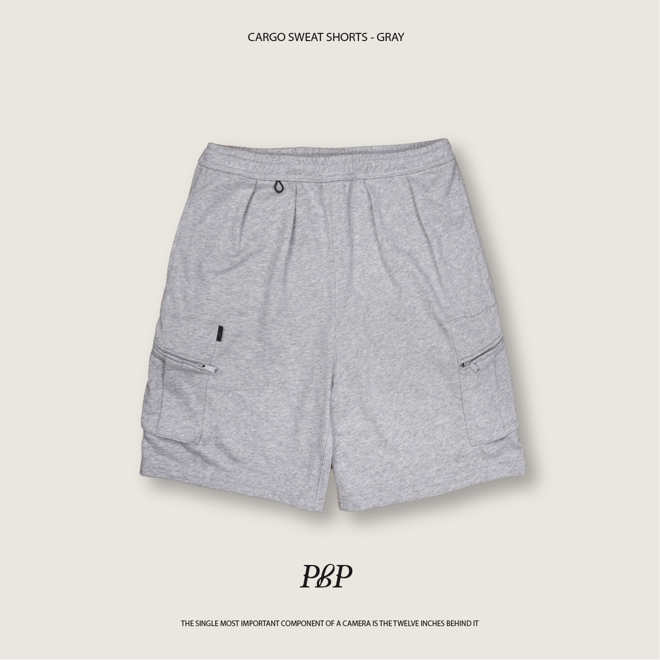 P.B.P - CARGO SWEAT SHORTS  - GRAY