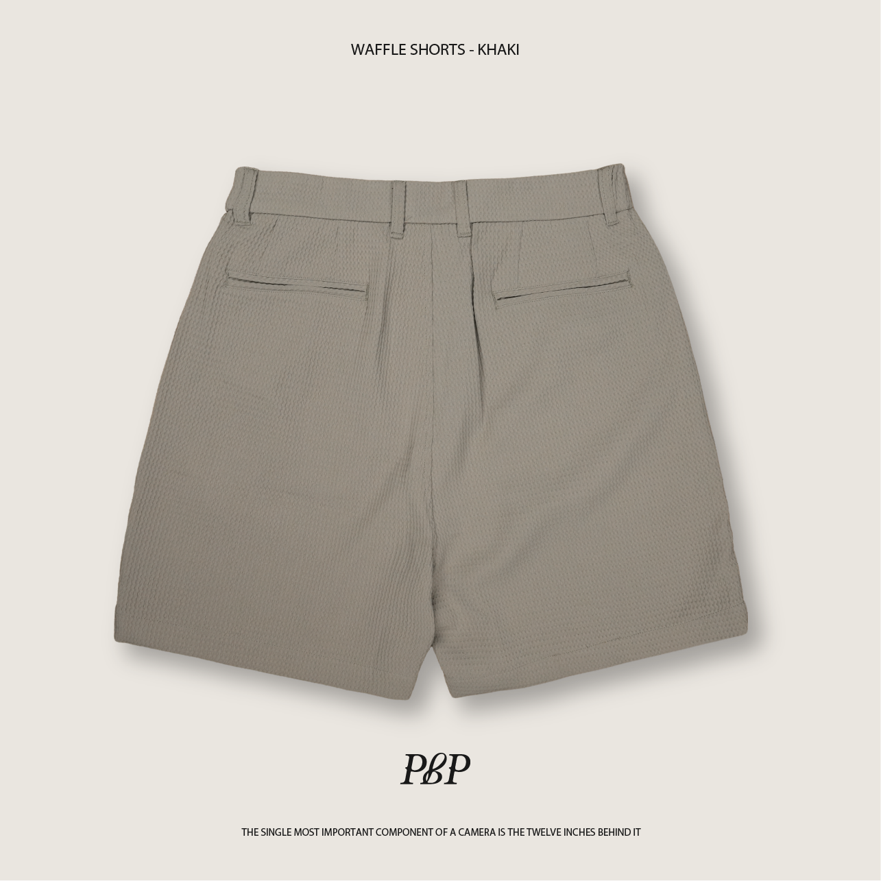 P.B.P - WAFFLE SHORTS  - KHAKI