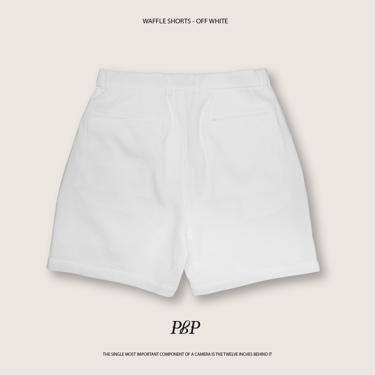 P.B.P - WAFFLE SHORTS  - OFF WHITE