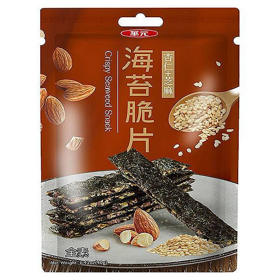 華元 - 海苔杏仁芝麻脆片 40g (品嚐期限:27/11/2026) 新舊包裝隨機發送