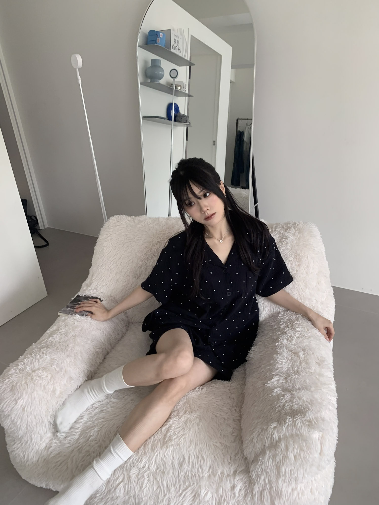 ISA_Midnight Star 滿版小星星華夫格睡衣組_65071