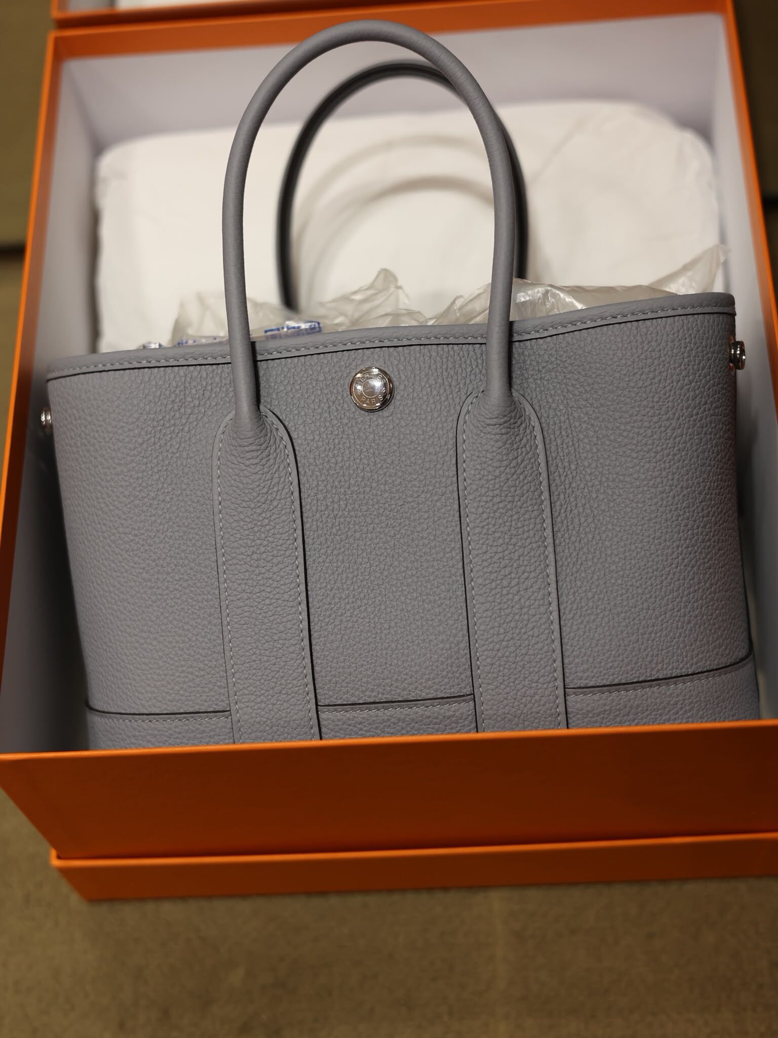 Garden party mini P0 gris pantin leather G