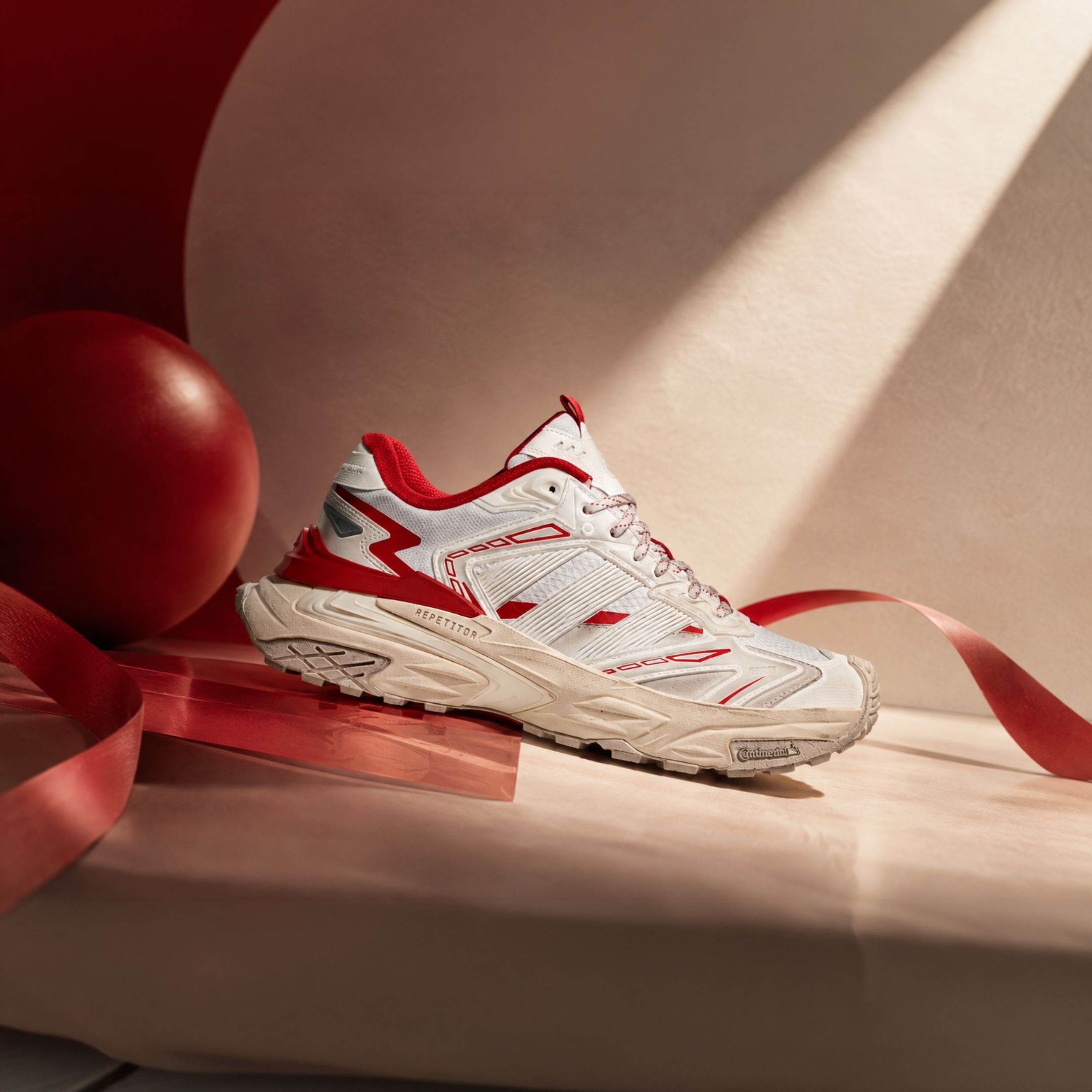 NICEDAY 代購 Adidas XLG Storm 米白 紅 紅色 復古 奶油底 做舊 機甲鞋 LA6733