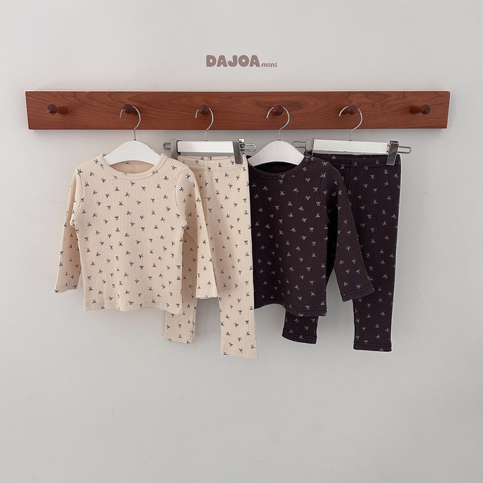 正韓秋DAJOA 兩色滿版蝴蝶結家居服套裝