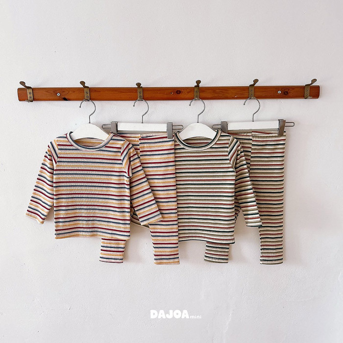 正韓秋DAJOA 兩色繽紛條紋家居服套裝