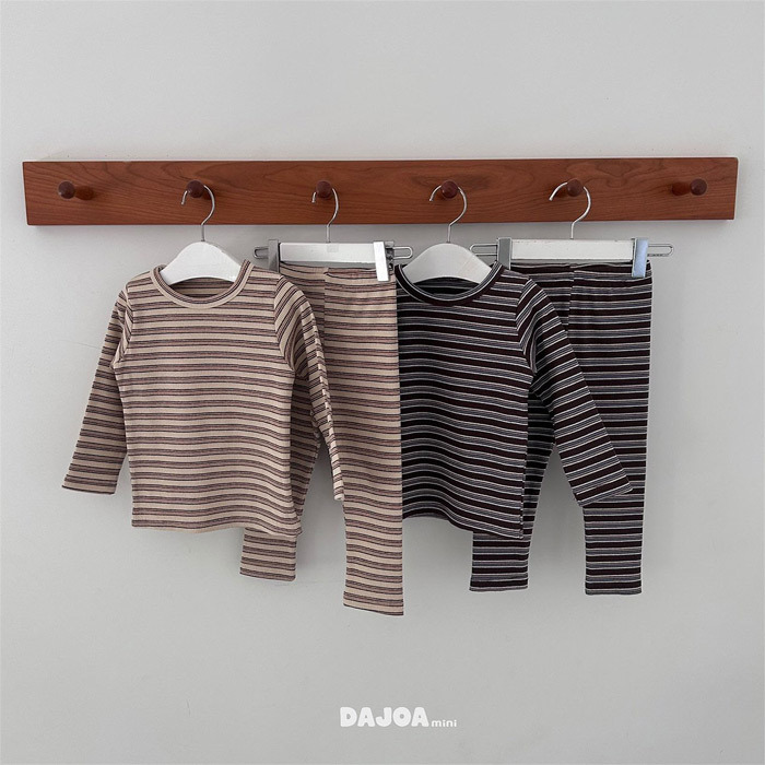 正韓秋DAJOA 兩色森系條紋家居服套裝