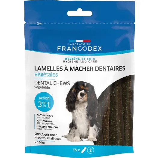 Francodex 狗小食．幼犬/小型犬用 素食潔齒棒 S