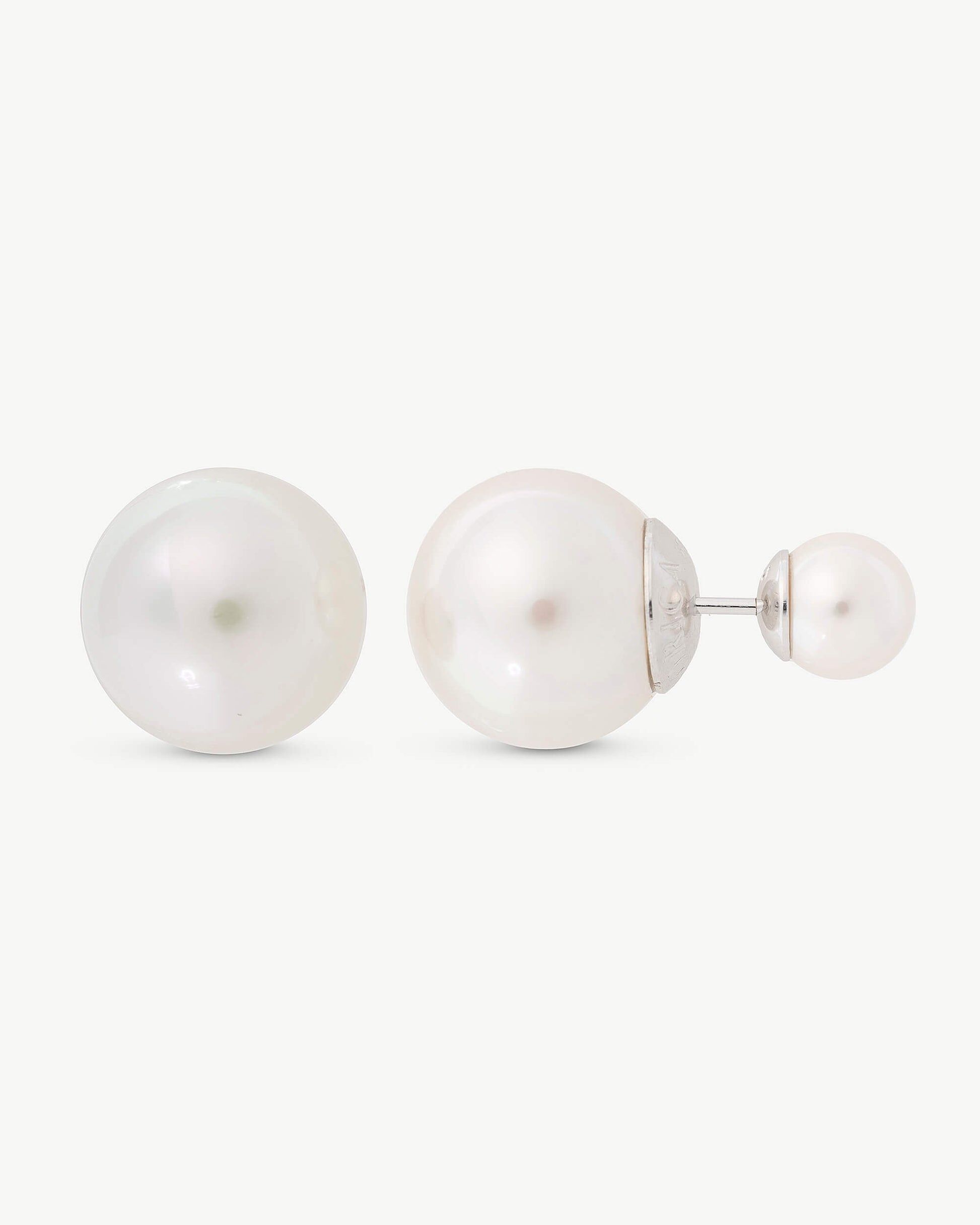 1MJ0826-044 [MAJORICA] 8mm 和 14mm 珍珠耳環 Polar 白色 #15239.01.2 (EU)