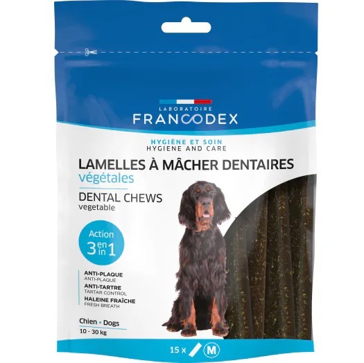 Francodex 狗小食．成犬用 素食潔齒棒 M