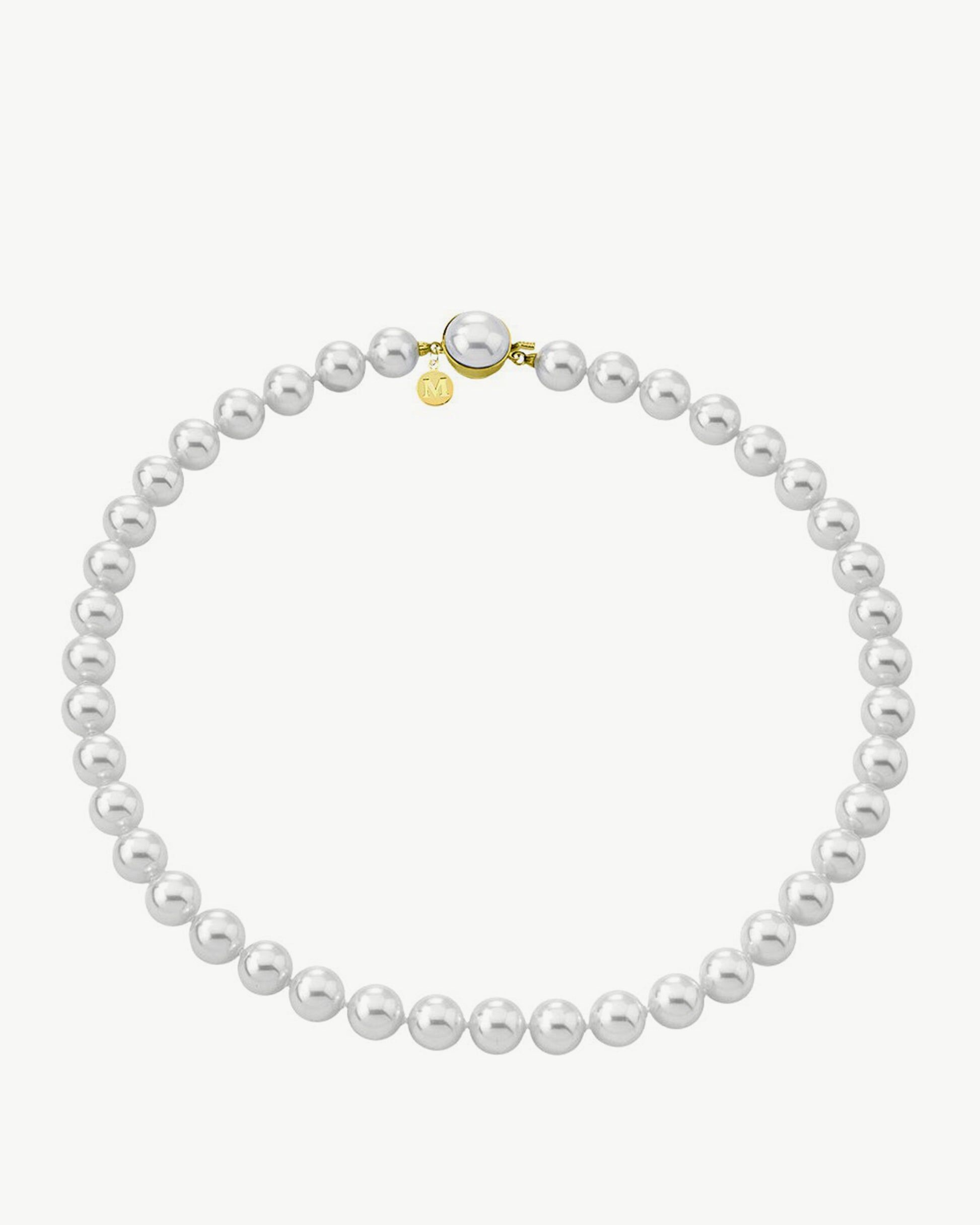 1MJ0826-144 [MAJORICA] 珍珠項鍊 10mm－45cm 及金色珍珠扣 Lyra 金色 #09874.01.1 (EU)