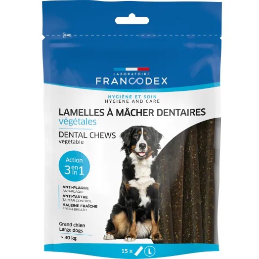 Francodex 狗小食．大型成犬用 素食潔齒棒 M