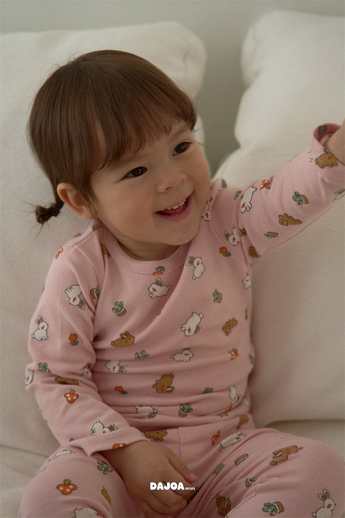 正韓秋DAJOA 兩色兔兔蘑菇家居服套裝