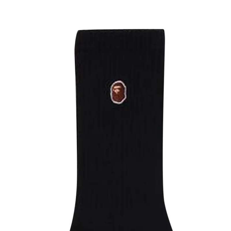 BAPE SOCKS 刺繡猿人 長襪 襪子 黑色 1L80184001-BK [台灣現貨]