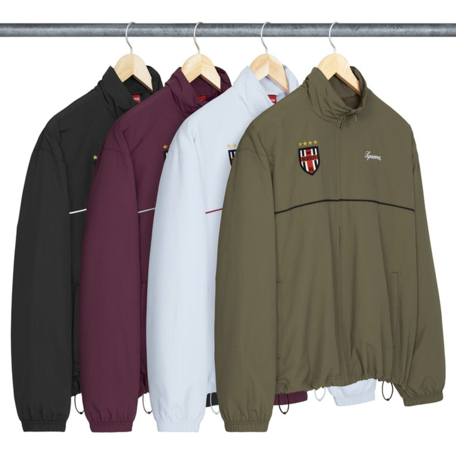 -(B3c01)-SUPREME CROSS TRACK JACKET 十字 訓練外套 黑色/藍色/紅色/橄欖綠