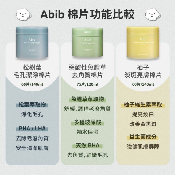 包郵優惠 韓國大熱 Abib 棉片 #2607