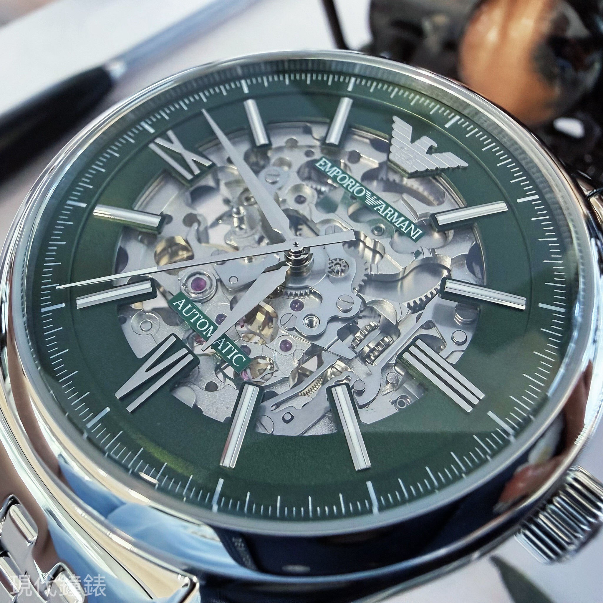 【EMPORIO ARMANI 亞曼尼】時尚鏤空自動機械腕錶 AR60091 42mm 現代鐘錶