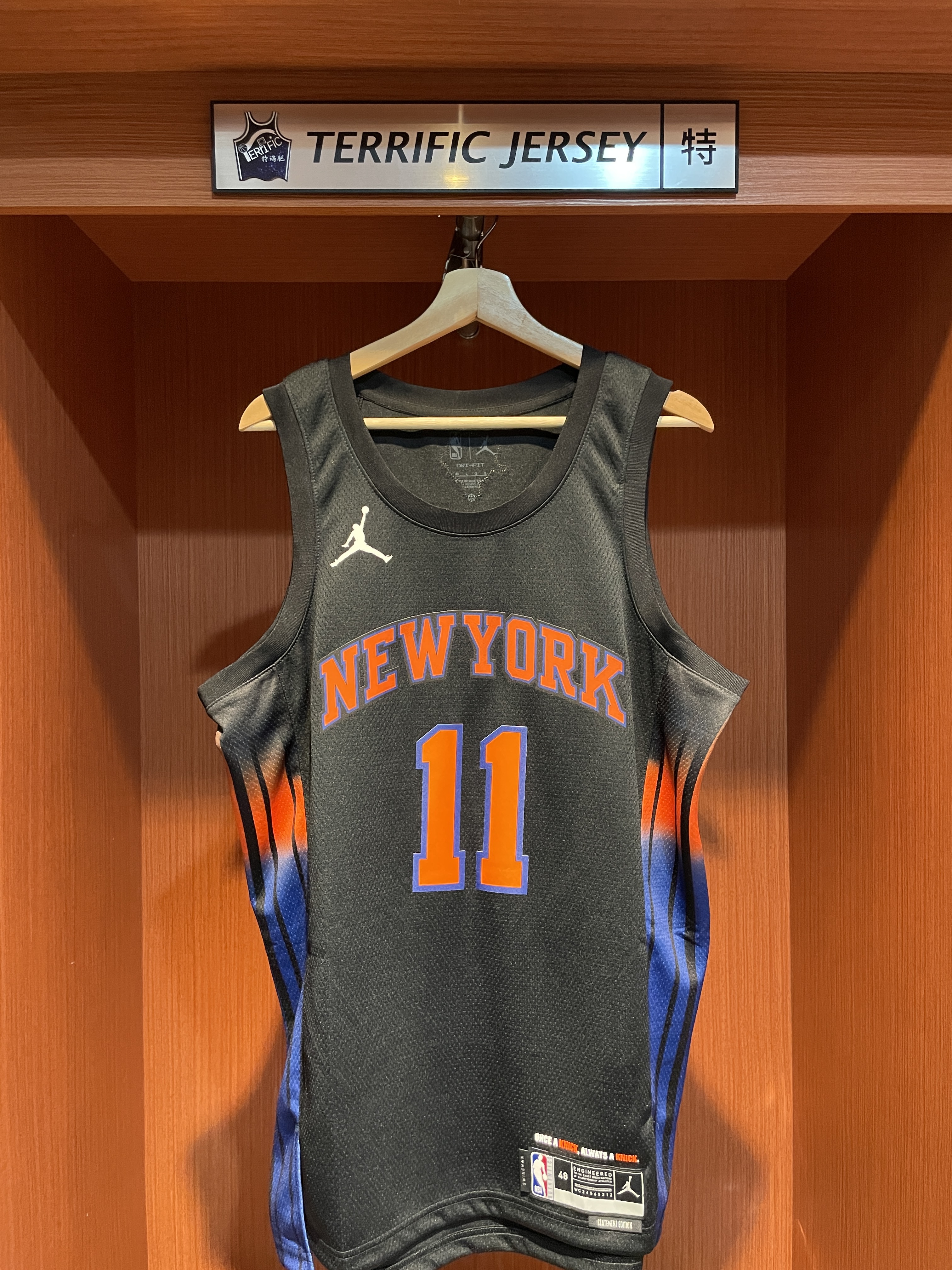 NBA球衣 Jalen Brunson 紐約尼克黑 Statement Jordan Swingman 球迷版 熱轉印 含冠軍章 全新