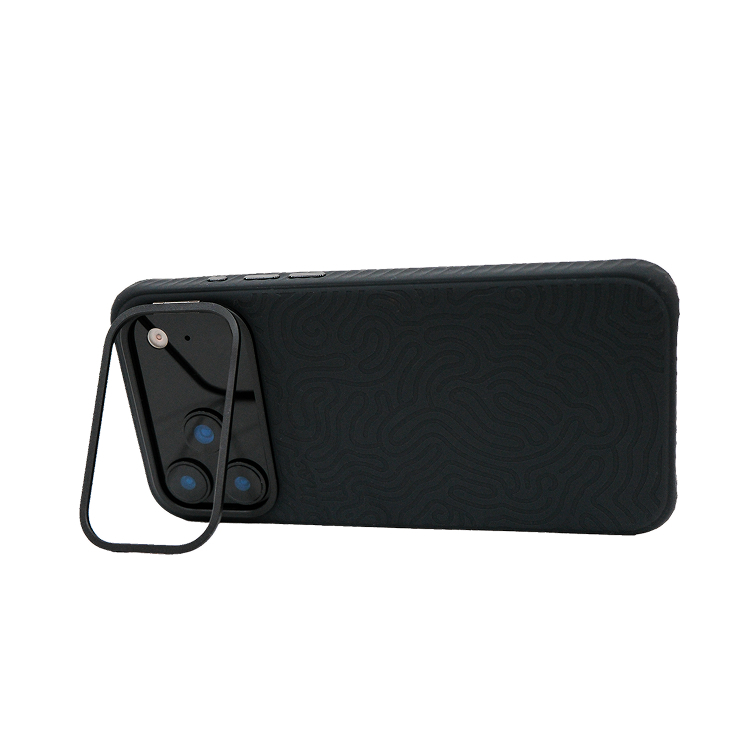 Prismatica | iPhone 18 Magnetic Charging Compatible Lens Protection Stand Shockproof Liquid Silicone Case - Black