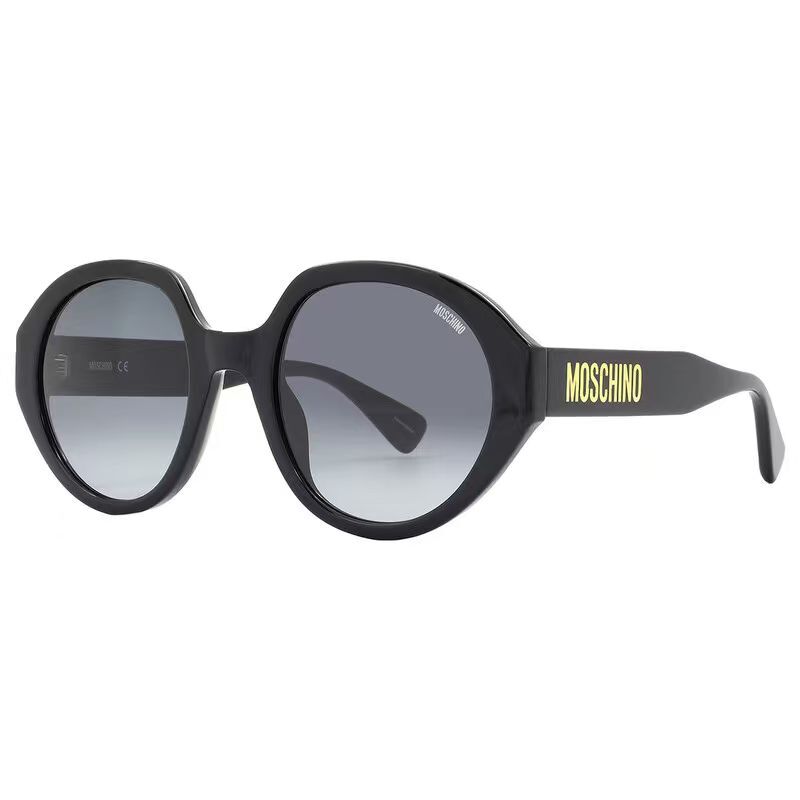 【預購】Moschino H082675 女裝圓形太陽眼鏡 (深灰漸變鏡片/黑色鏡框)