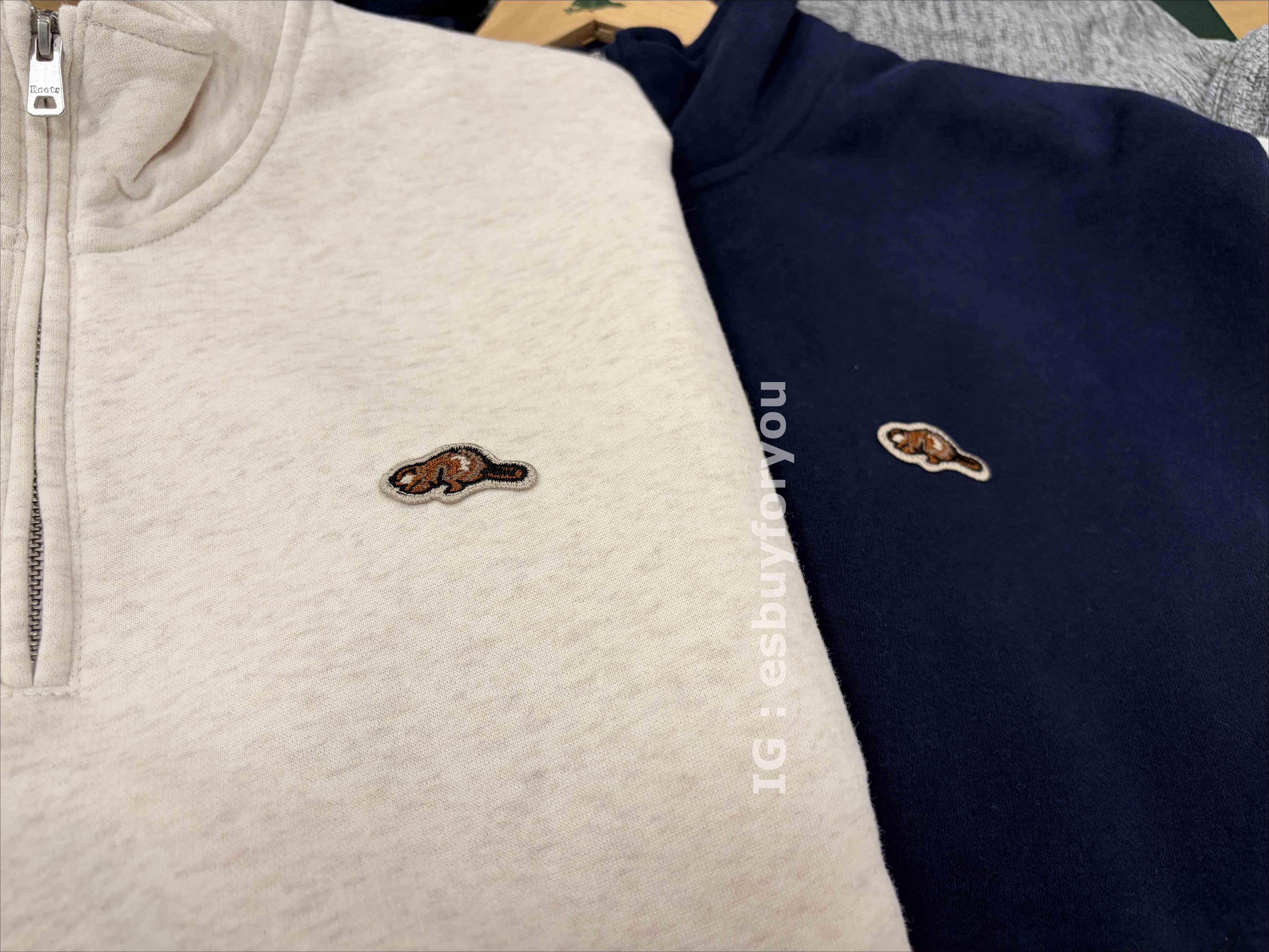 ROOTS 大人(Unisex) Beavermark系列 正反圖 厚棉 刷毛 半拉鍊外套 (2色)