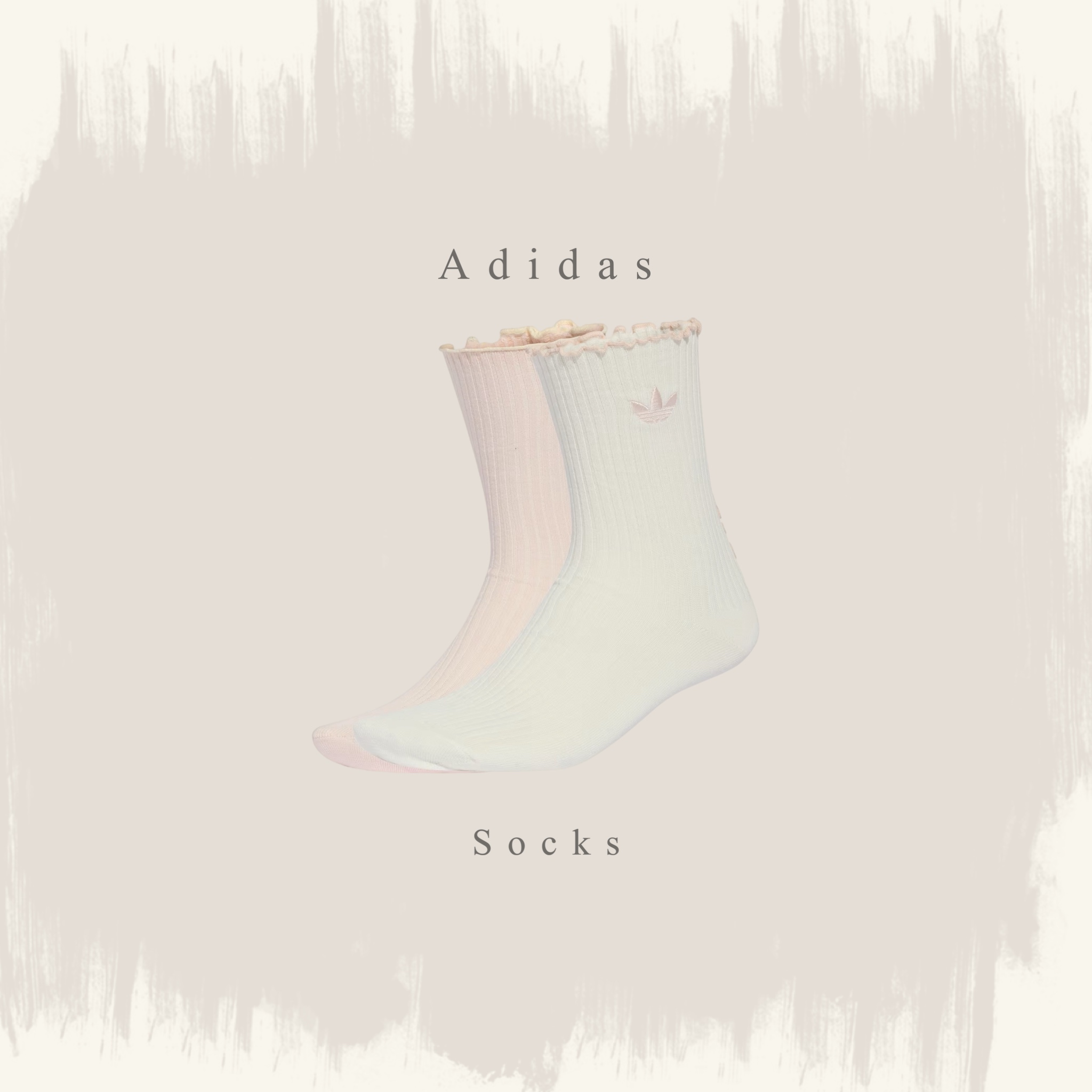 ADIDAS ORIGINALS 奶油白粉 捲邊 兩色 中筒襪 襪子 愛迪達 KR4221