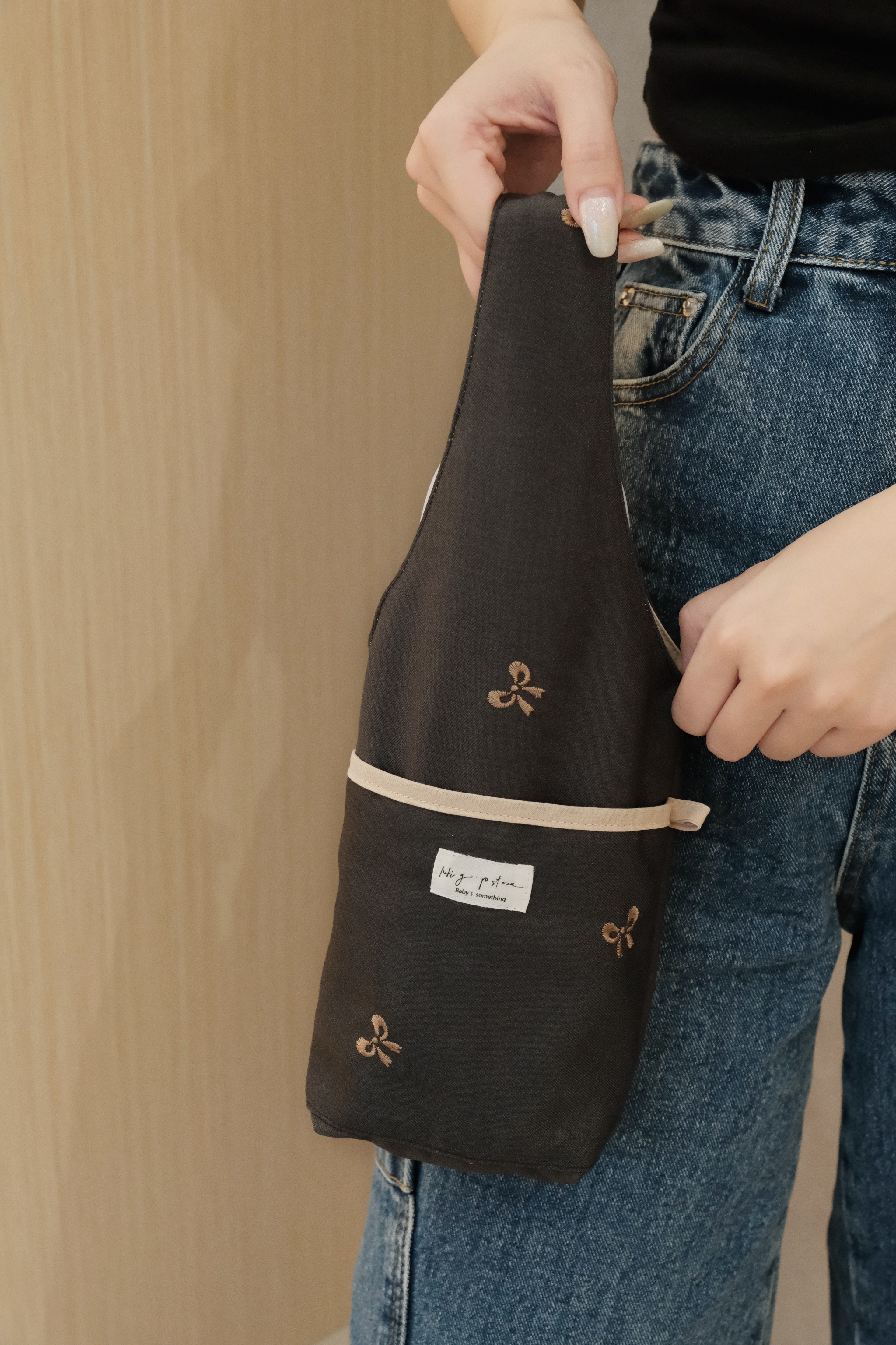 Hi Y.P store-一杯袋-刺繡蝴蝶結