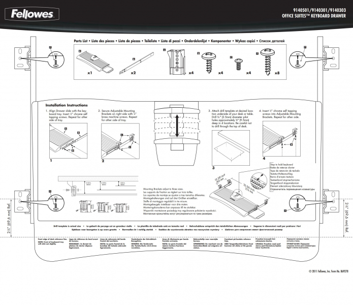 Fellowes Office Suites™ Underdesk Keyboard Drawer (FW91403) 鑽檯式可調較鍵盤托