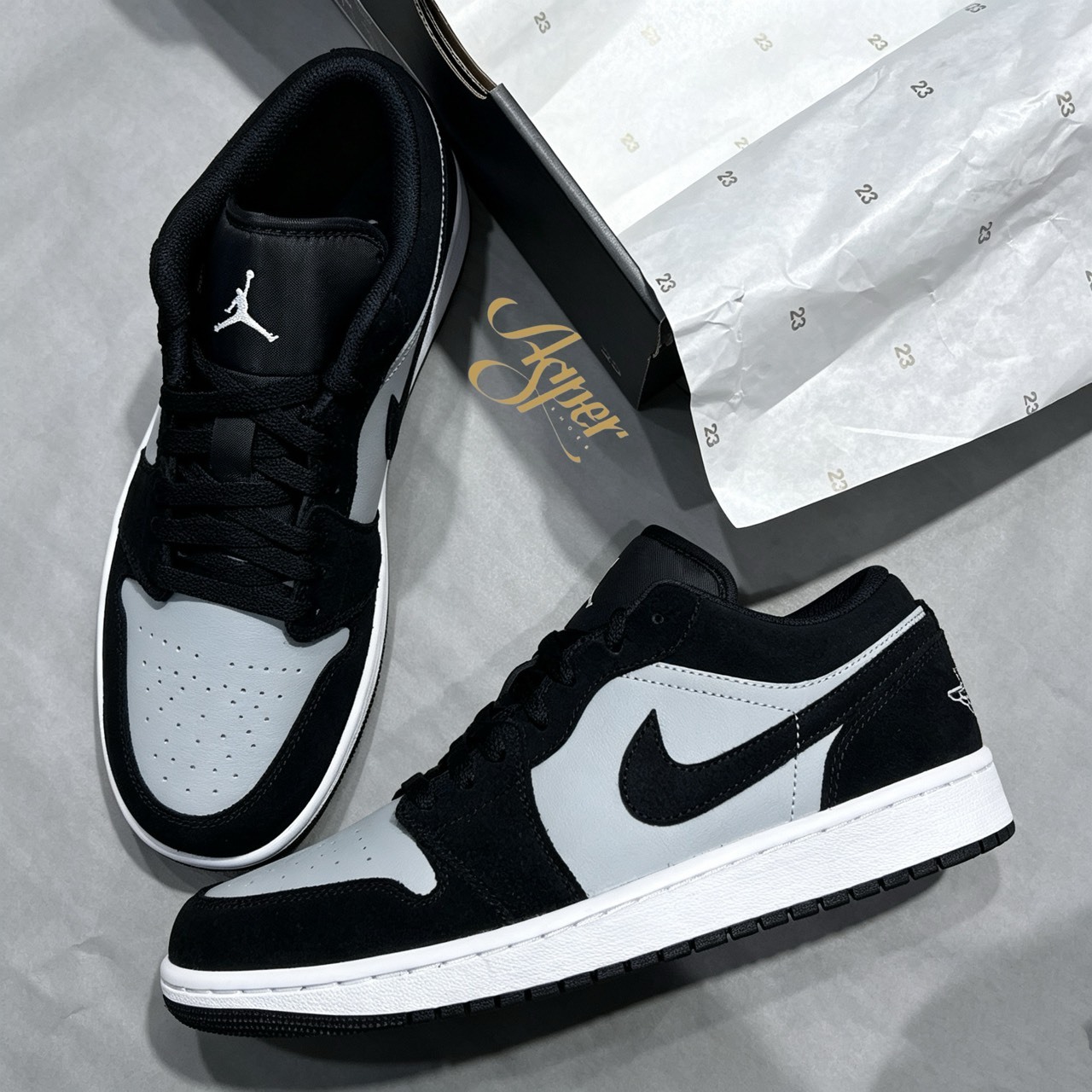 【官網限定】Nike Air Jordan 1 Low ''black gray'' 黑灰 553558-048 VIII