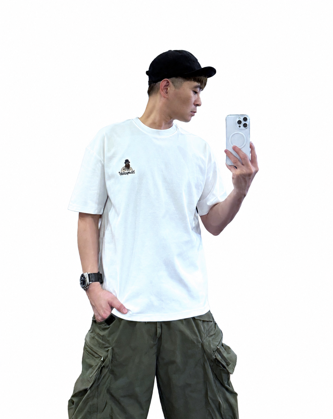 『新品上市』重磅紳士大叔短T(NOF2503N5008)-白
