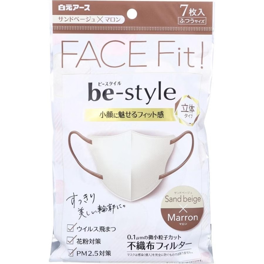 be-style小顏立體防脫妝口罩7入/淡咖