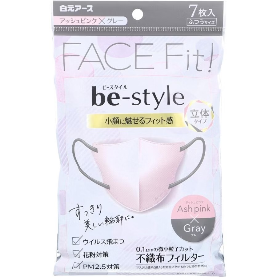 be-style小顏立體防脫妝口罩7入/粉