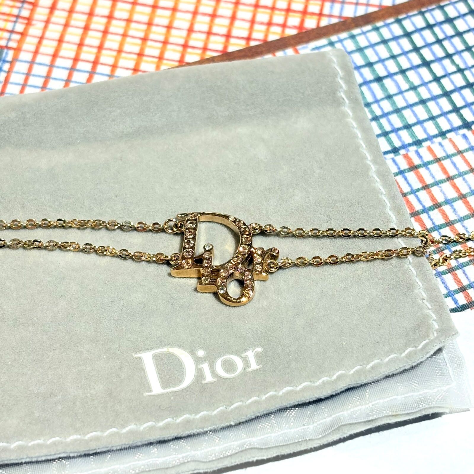 95%NEW二手DIOR手鍊 CD Double Bracelet 金色鑲黃水晶 #香榭站正品