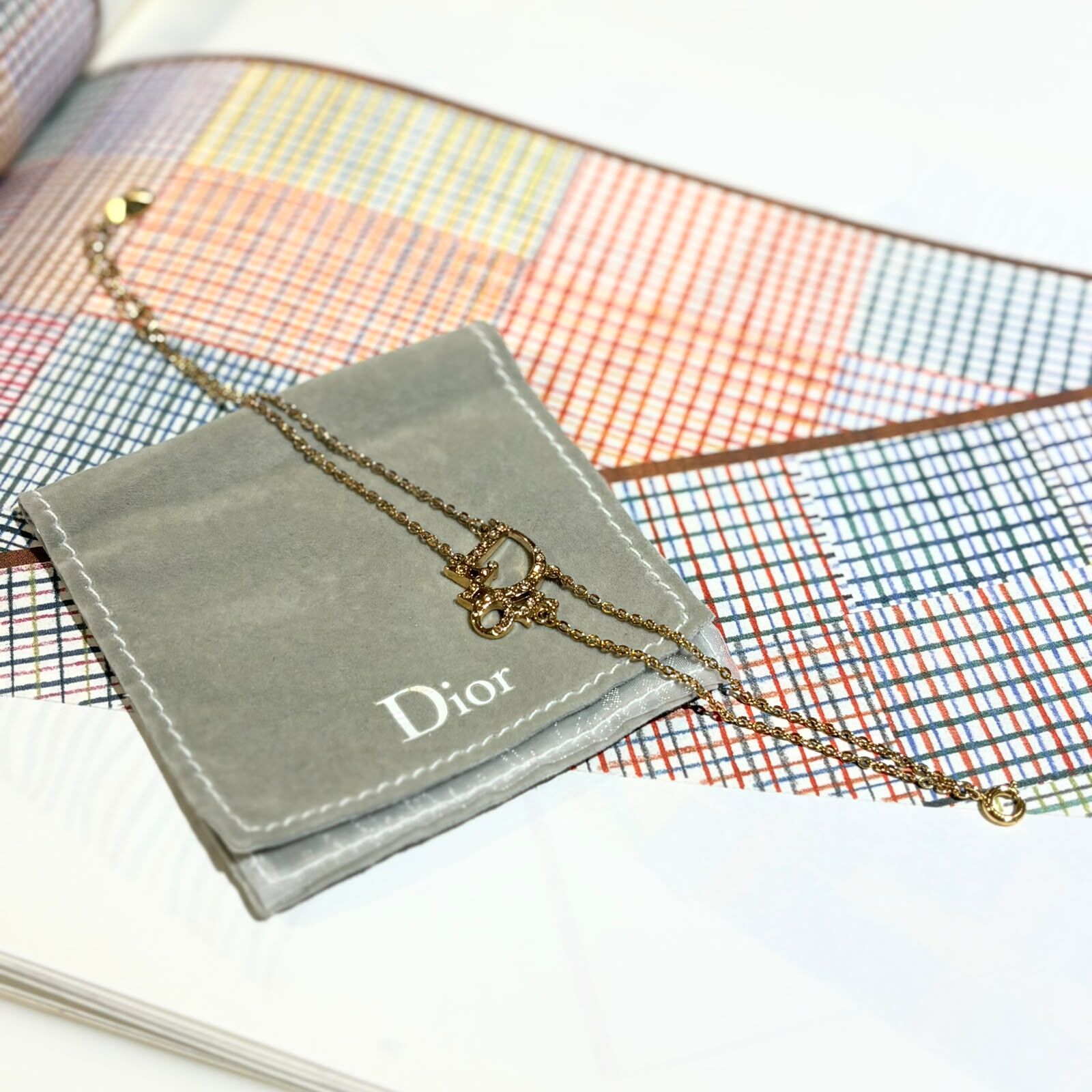 95%NEW二手DIOR手鍊 CD Double Bracelet 金色鑲黃水晶 #香榭站正品