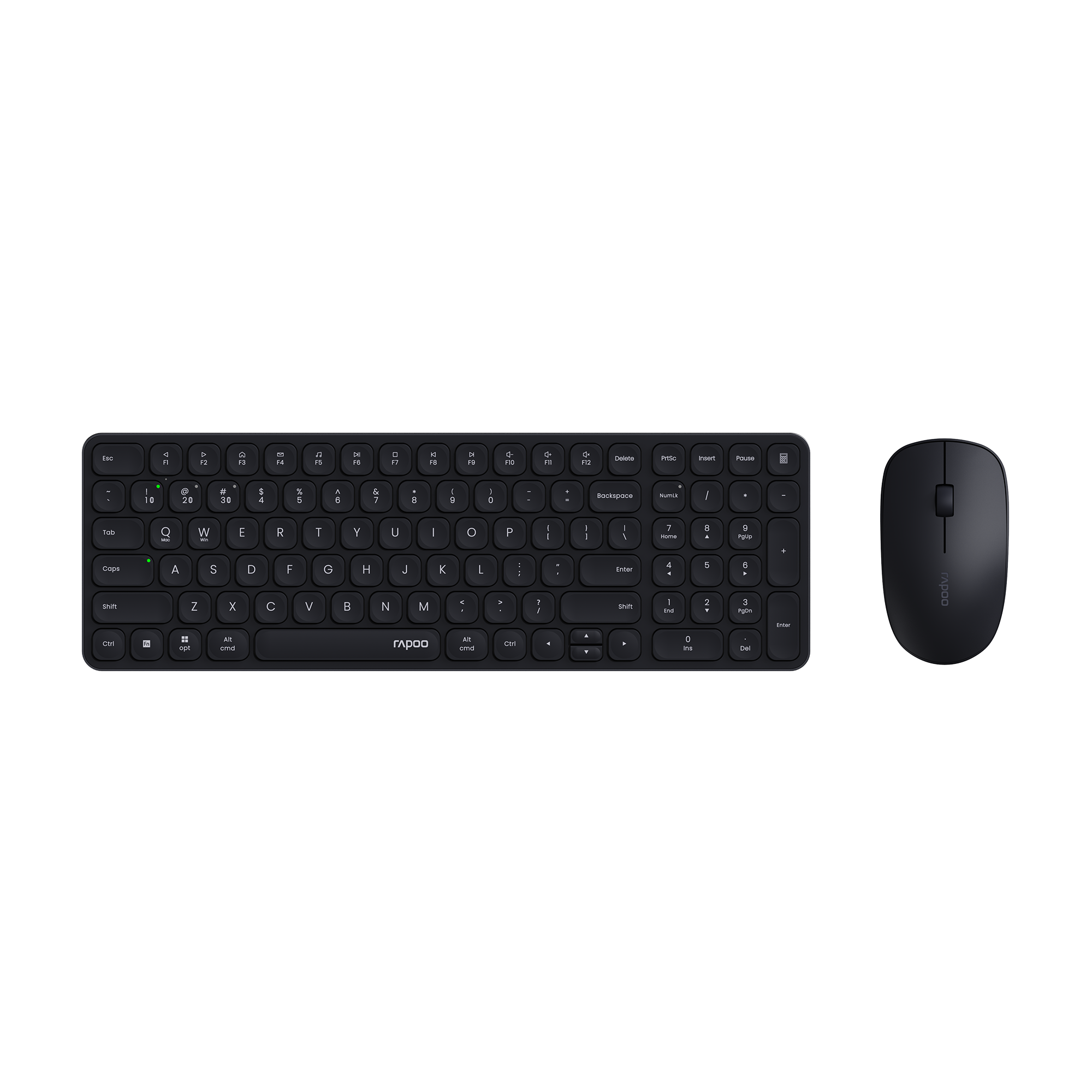 Rapoo 9300S Multi-Mode Wireless Ultra-Slim Keyboard & Mouse Combo (Black - Cangjie Layout) | 4.9mm Profile / Multi-Device Switching / 2400 DPI Silent Mouse / 12-Month Battery Life