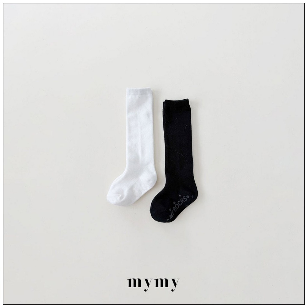 正韓秋Mysocks  經典黑白中筒學生襪