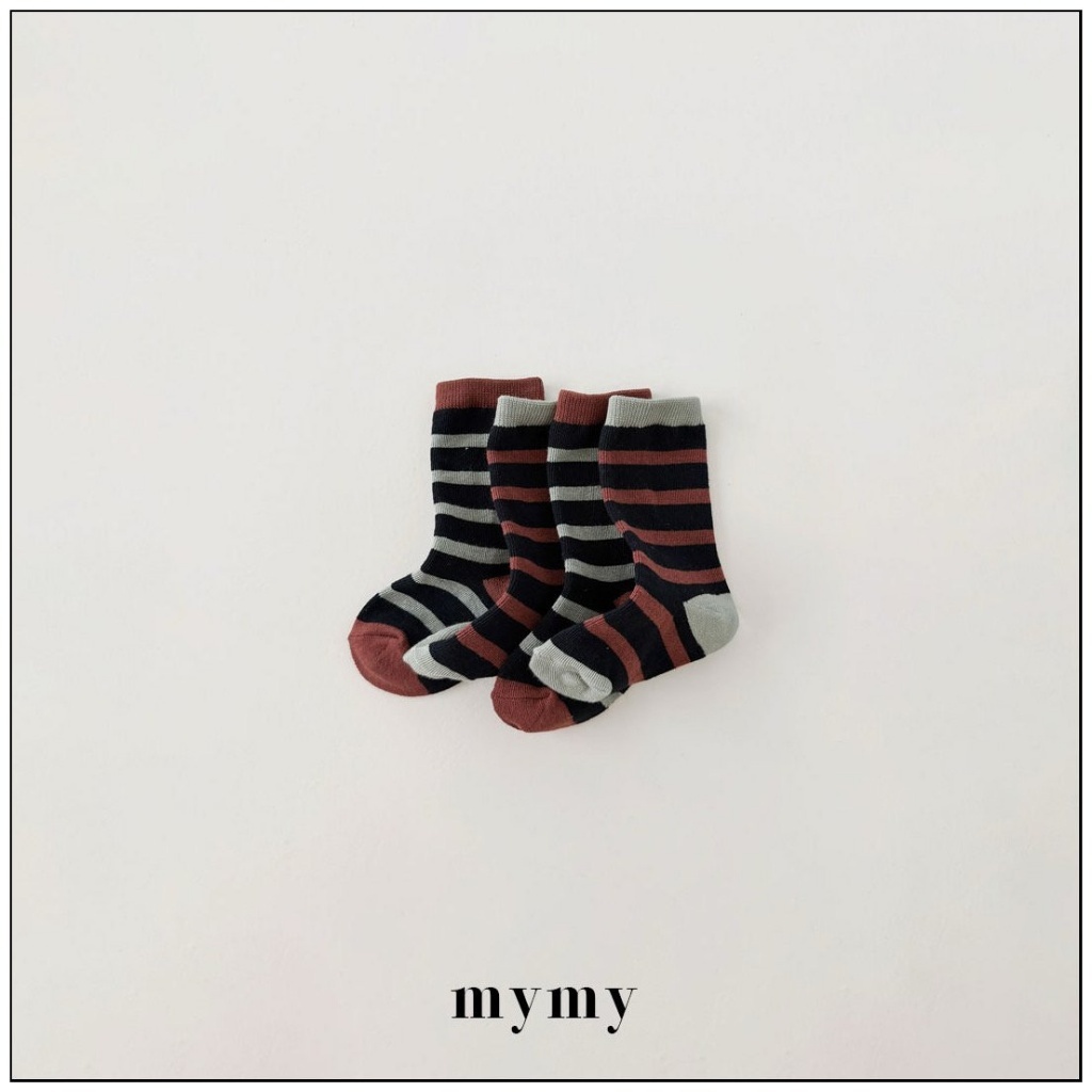 正韓秋Mysocks  復古條紋襪