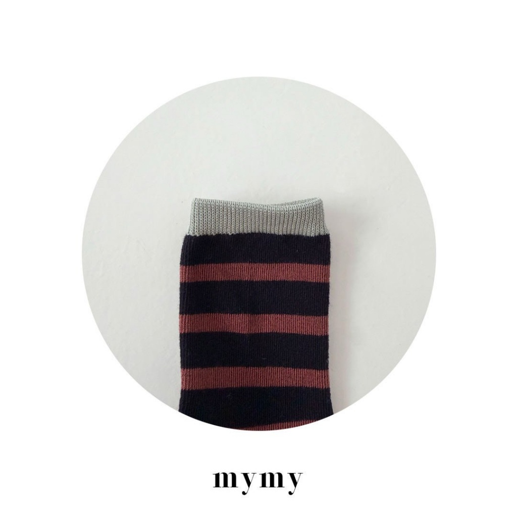 正韓秋Mysocks  復古條紋襪