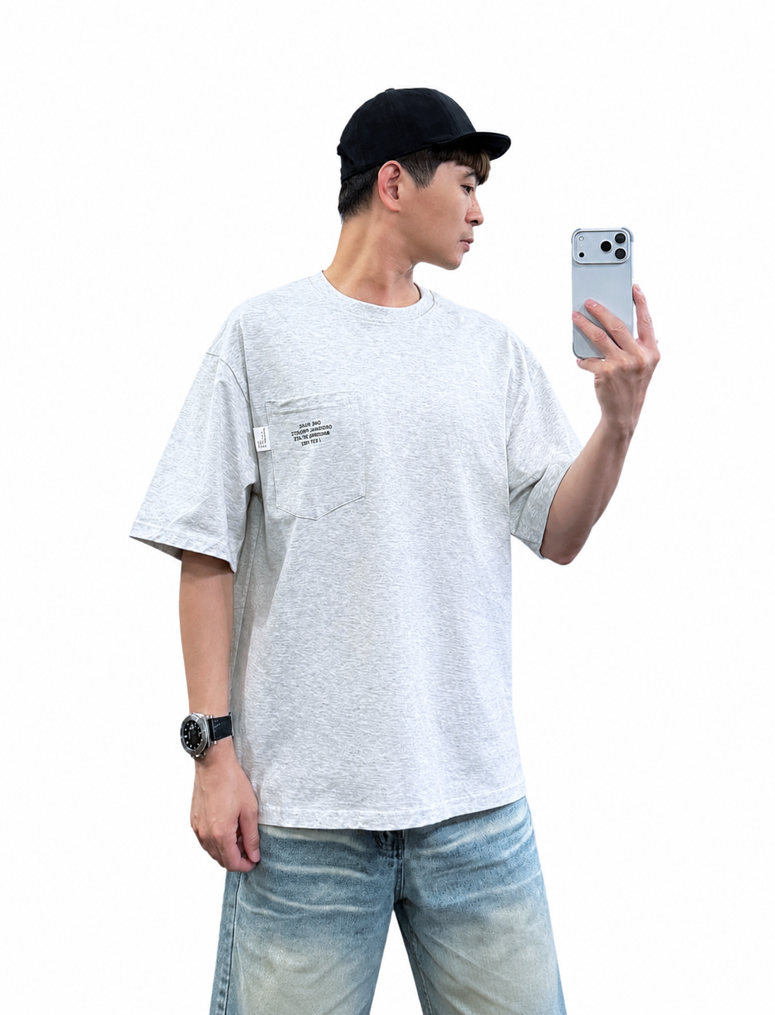 『新品上市』重磅Weekly口袋短T(NOF2605611)-淺灰