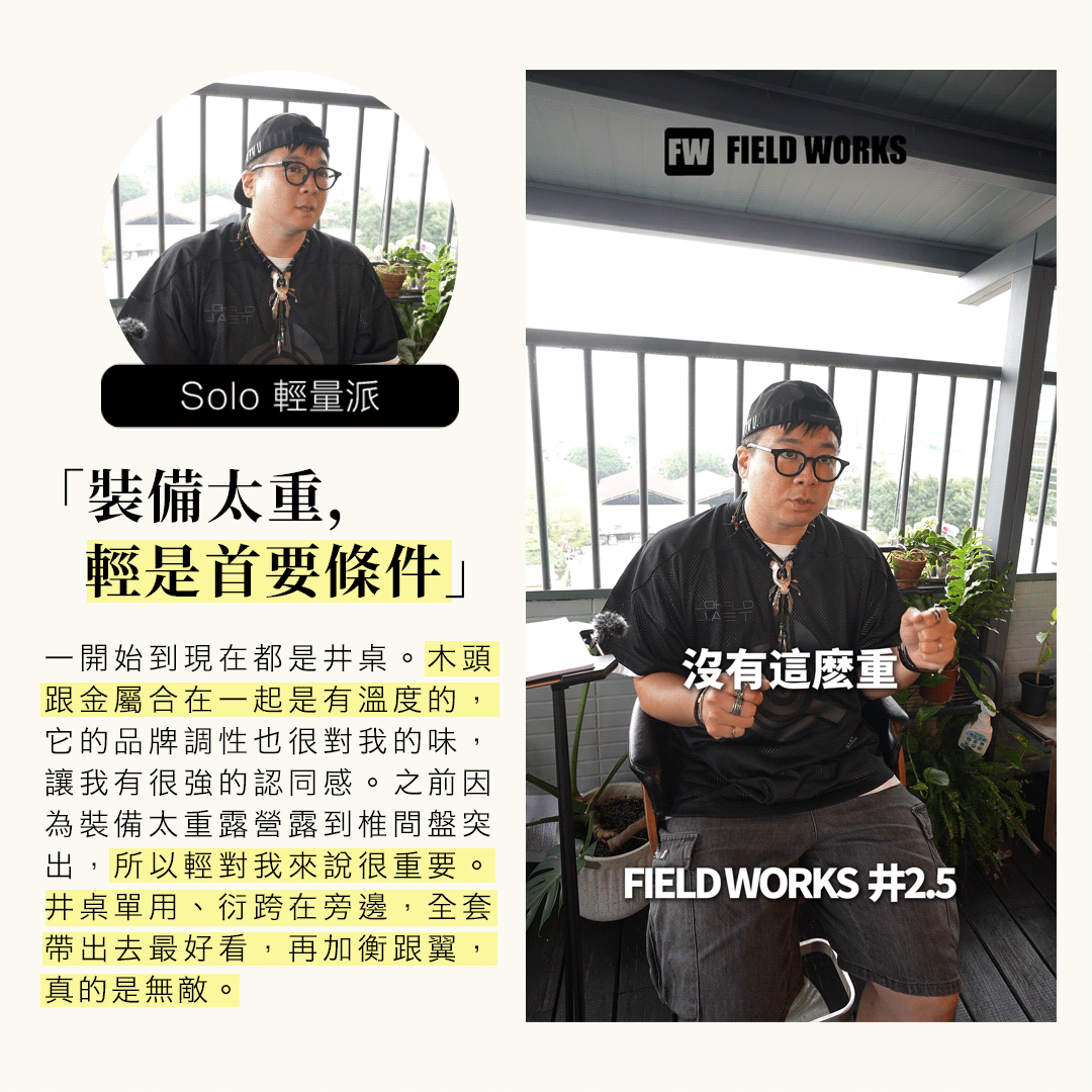 用戶見證：裝備太重，輕是首要條件——Solo 輕量派，井桌單用、衍跨在旁邊