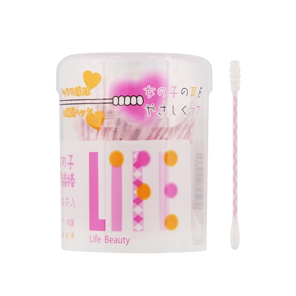 Life 女孩螺旋型細軸清潔棉棒(160支)