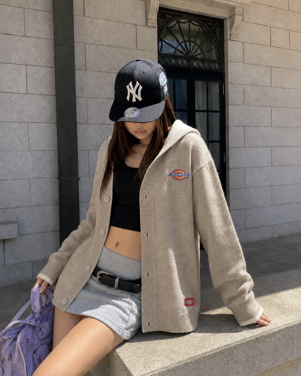 #預購 Dickies 美式復古學院風 拼接撞色 連帽針織外套 五色 DKU262NKS161-TG
