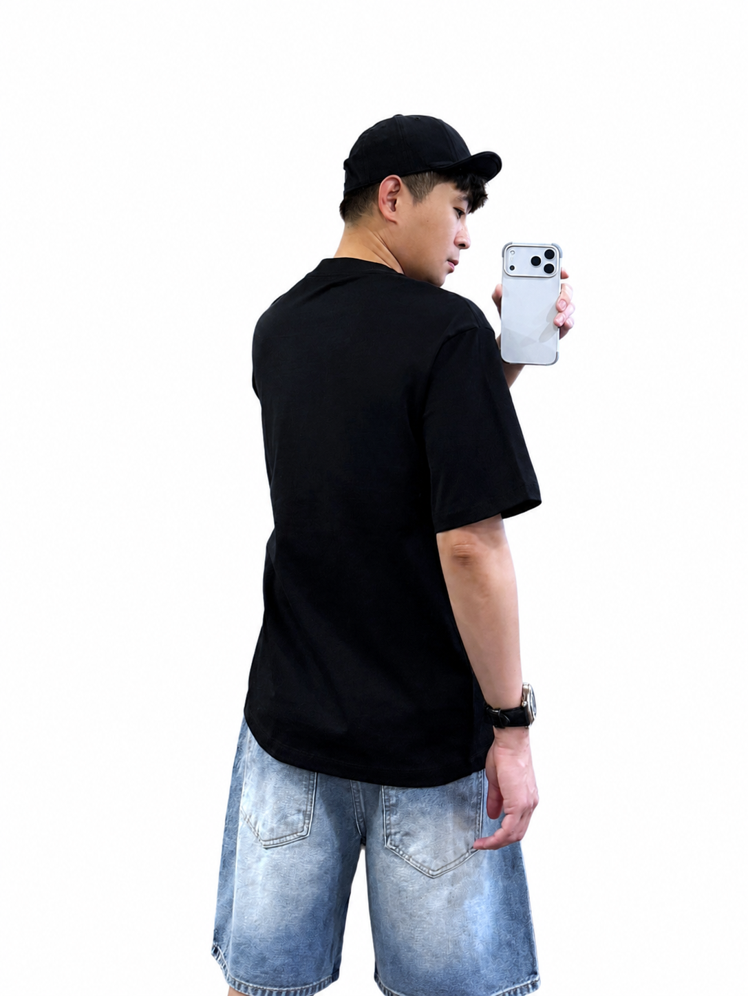 『新品上市』重磅極簡休閒素色棉短T(NOF2605S2825)-黑