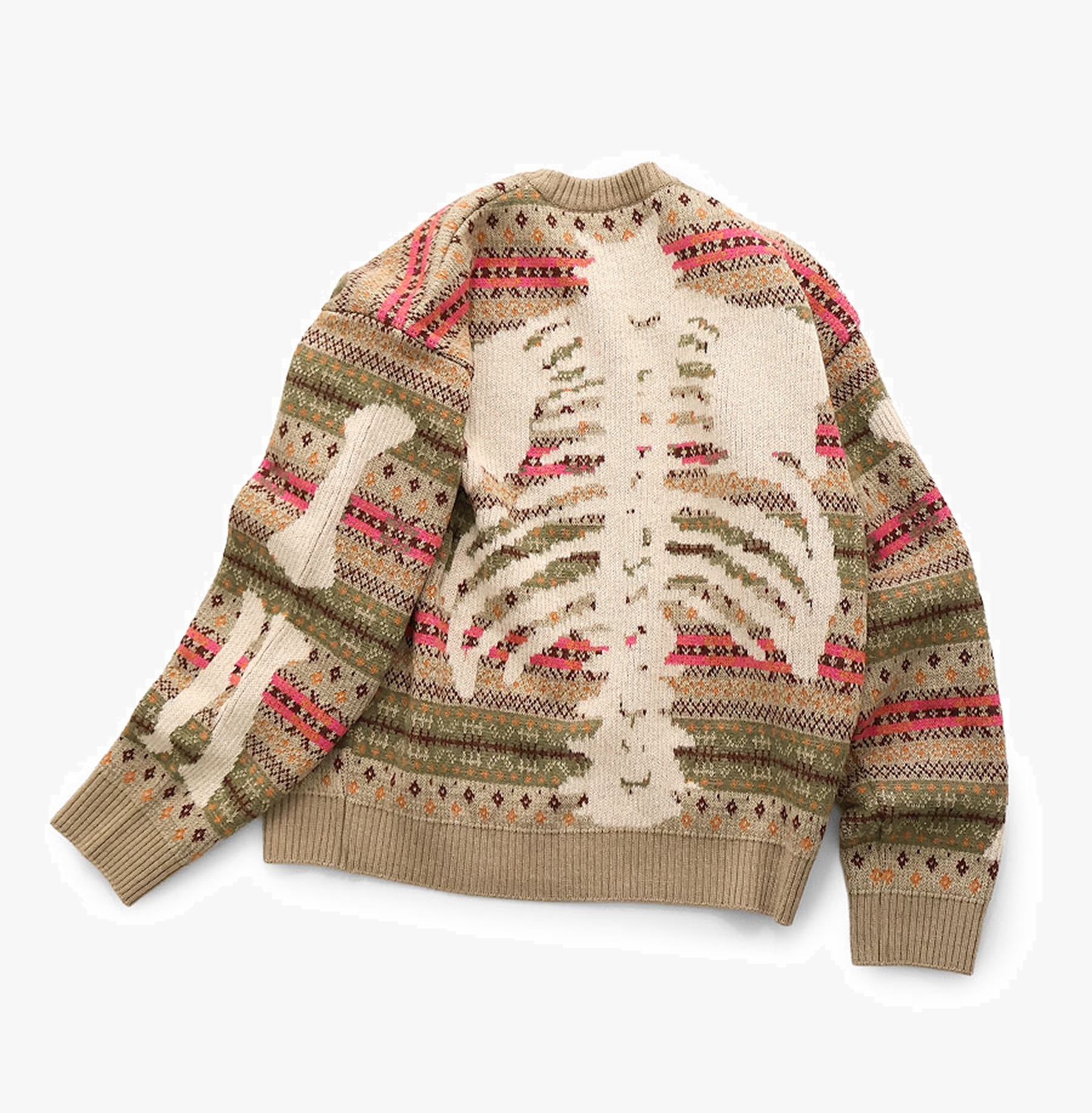 KAPITAL 2026 7G Wool Fair Isle Bone Crew Sweater - PRE ORDER ITEM (預訂中)