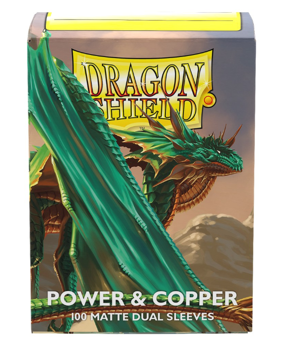 Dragon Shield - 100 Deck Protector Sleeves - Standard Size - Matte Dual - Power & Copper - AT-15068