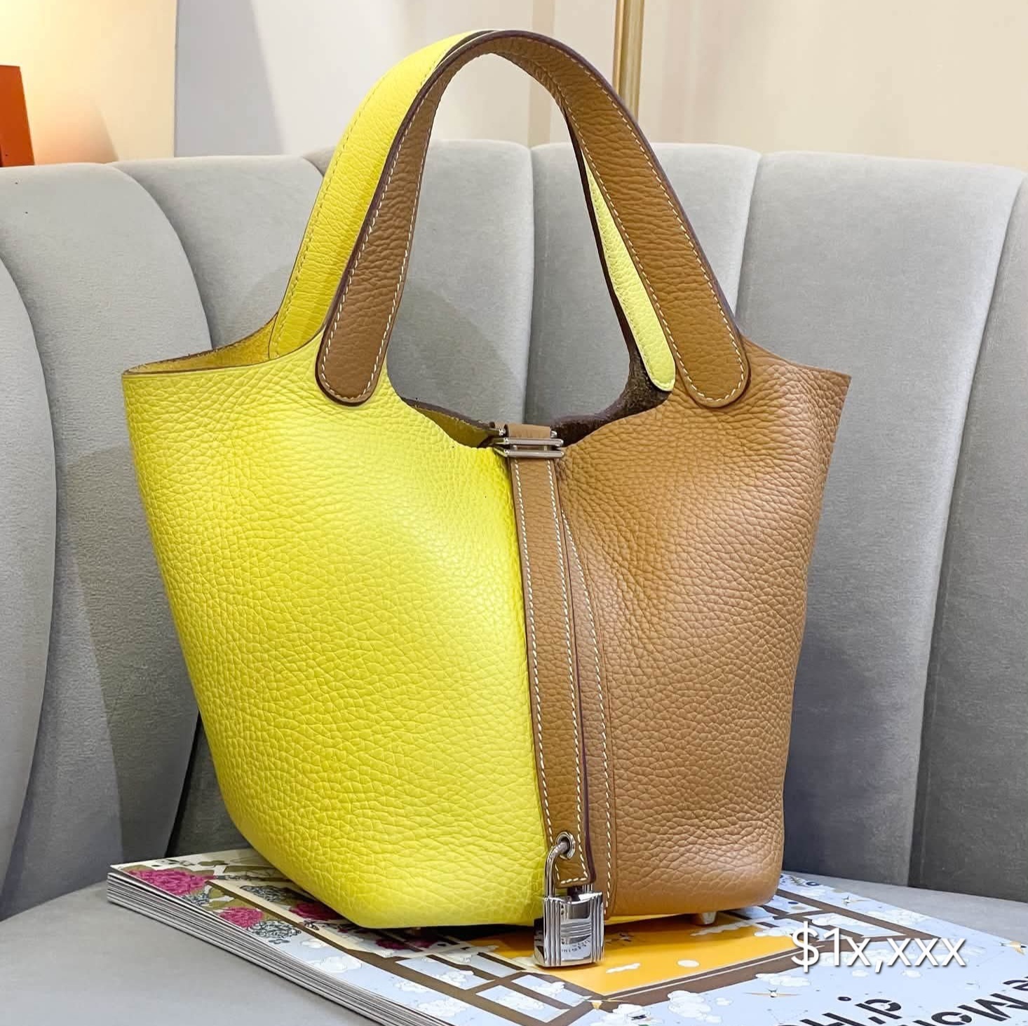 Preloved Picotin TC Leather Lime/ Sesame PHW   HK1x,xxx (HK$2,000 deposit to hold)